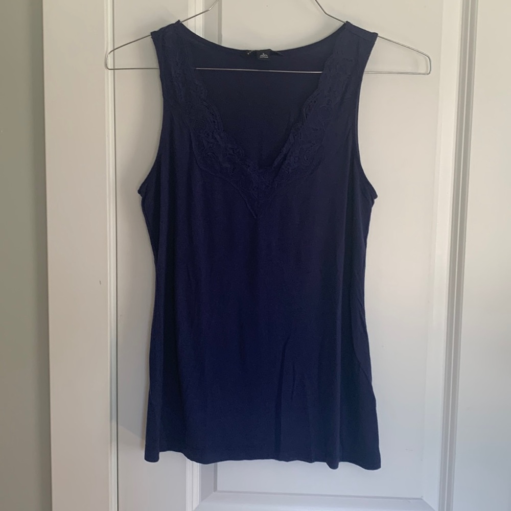 Banana Republic Royal Blue Tank w/Lace Detailing